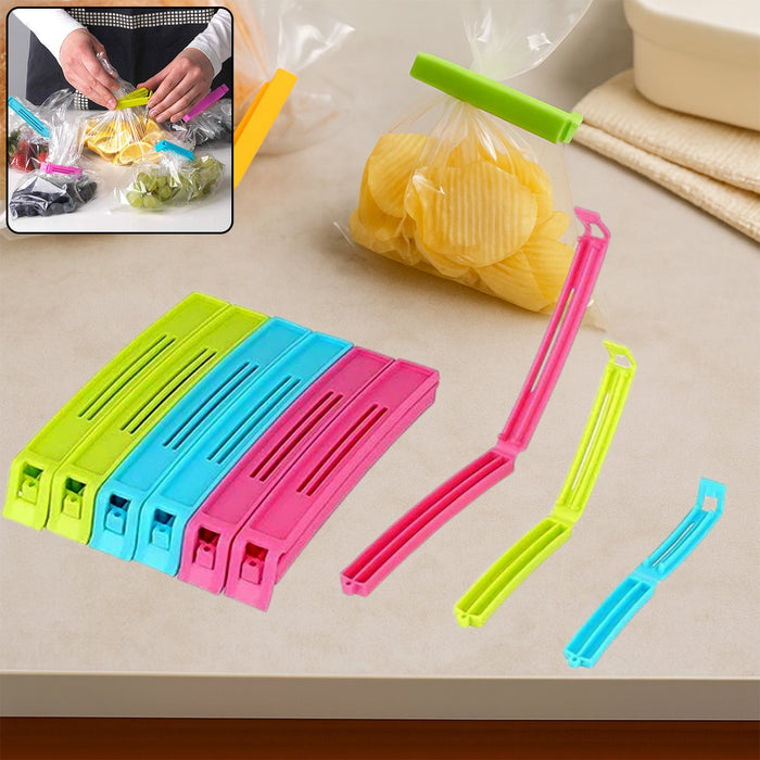 Plastic Snack Bag Clip Sealer Set (18 Pcs, Multicolour)