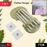 Plastic 7 in 1 Retractable Wall Mounted Pull Out Hanger for Kitchen Bath