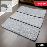 Microfiber Flat Mop Refill Pad For Dry and Wet Cleaning of All Smooth (3 Pc Set)