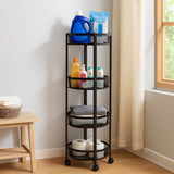 4-Layer Round Metal Folding Storage Trolley (1 Pc)