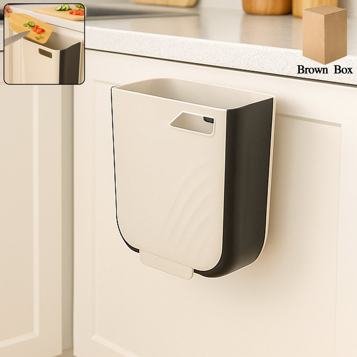 Portable Collapsible Hanging Trash Can for Kitchen & Car