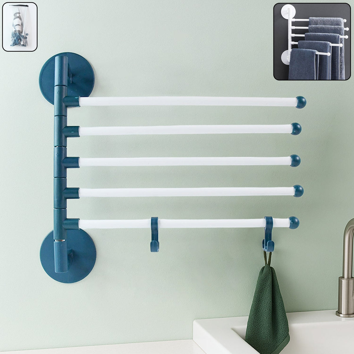 Rotating Bar Wall Mounted Swivel Towel Rack