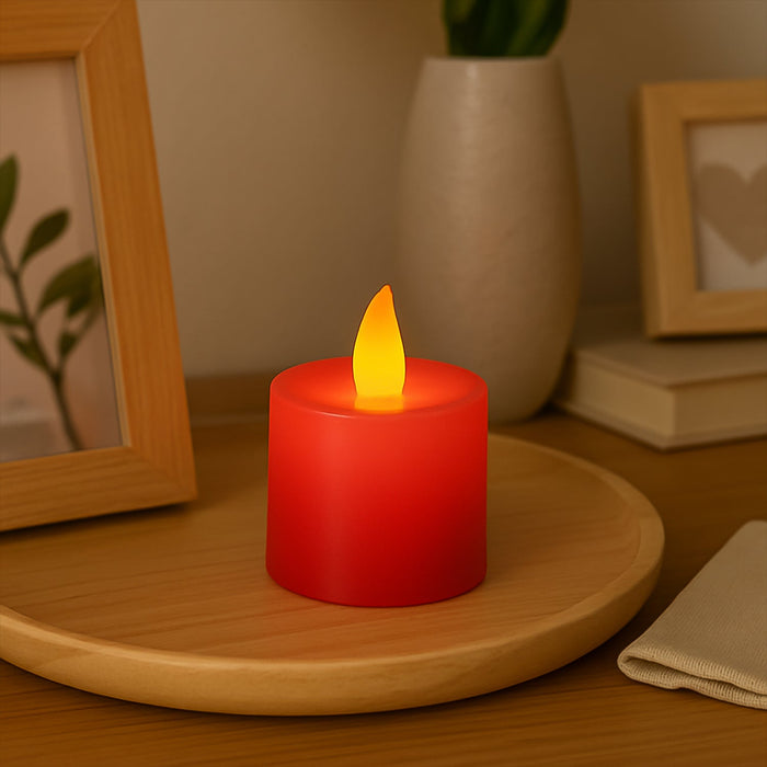Electrical Candles Diya LED Tea Light, Diwali(1 Pc / Red)
