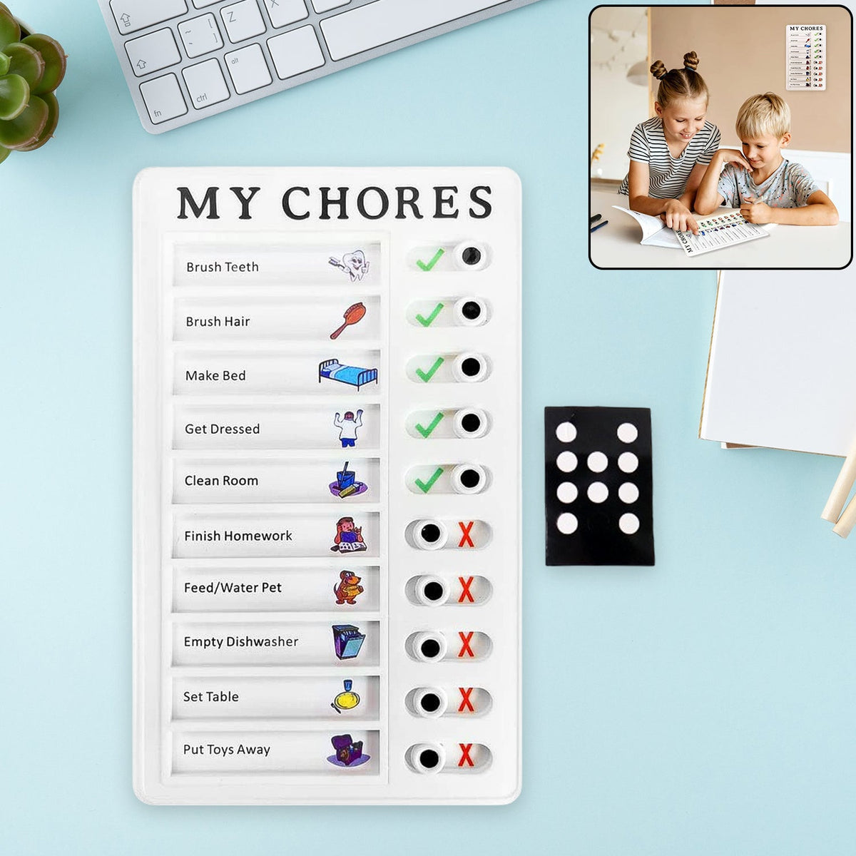 Portable Chores Note Board (20×12 cm, Mix Color)