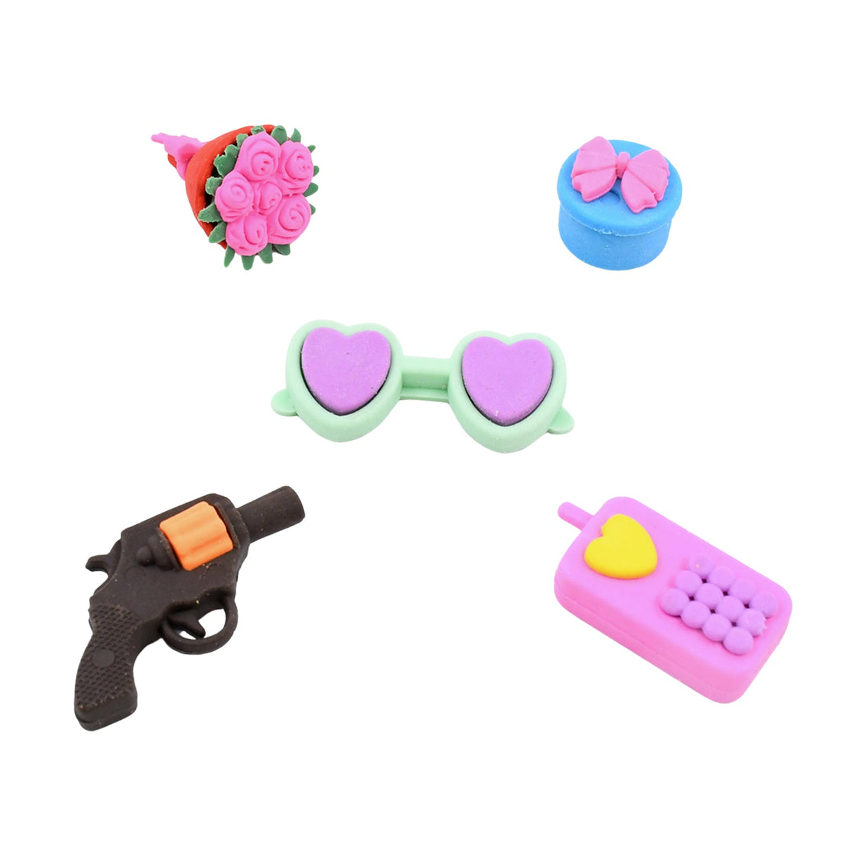 Fancy Colorful Eraser Set for Kids’ Parties & School (1 Set, Mixed Design)