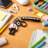 Rainbow Strap Cartoon Football Boy Keychain (1 Pc)