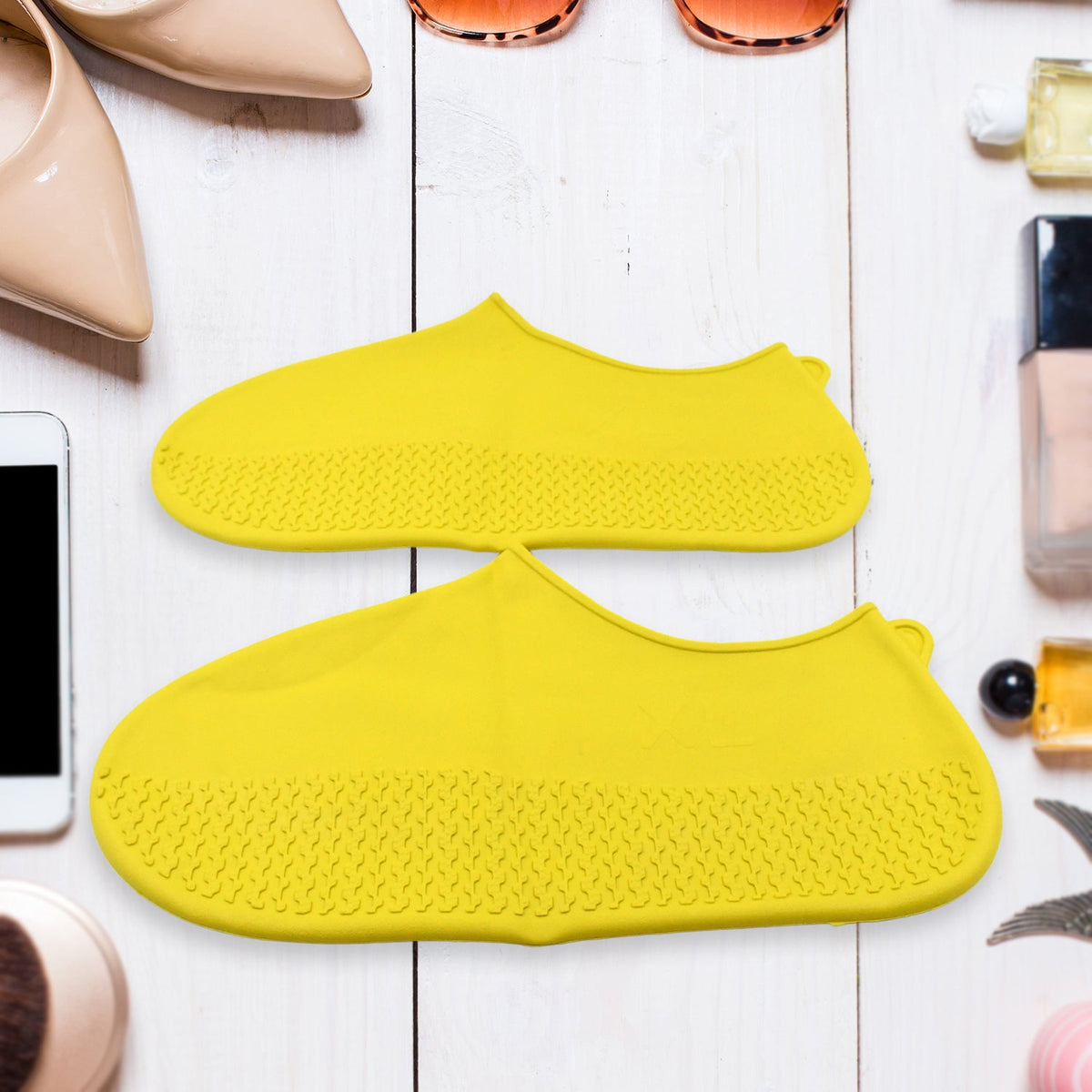 Non Slip Silicone Rain Reusable Waterproof Foldable Boot Shoe Cover XL 1 Pair Mix