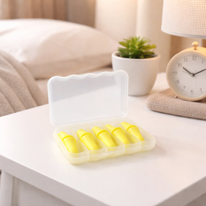Soft Reusable Foam Ear Plugs with Storage Case (5 Pair)