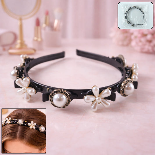 Luxury pearl floral hair band