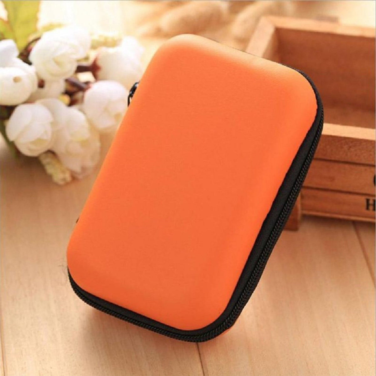 Premium Hard Shell Portable Storage Case with Zipper Closure (1 Pc)