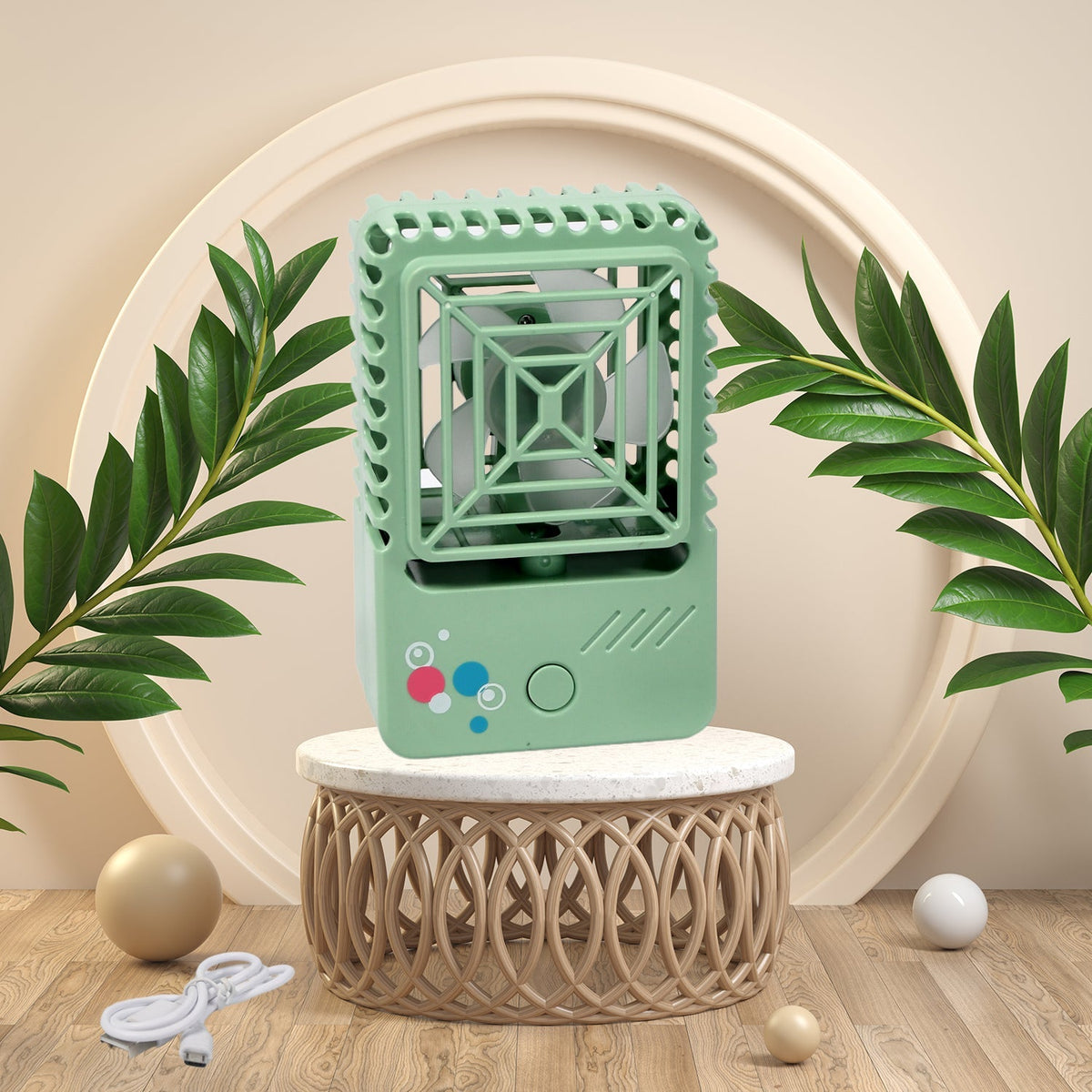 Mini Rechargeable Desktop Fan for Home & Office (USB, Handheld)
