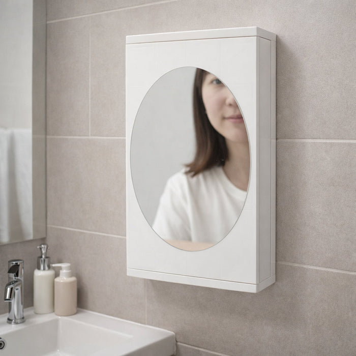 Wall mounted rotating bathroom mirror cabinet 22x42 cm