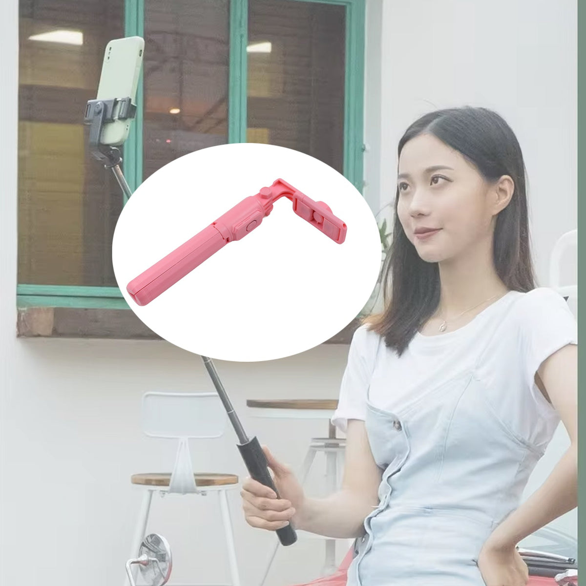 Portable Foldable Selfie Stick with Remote Control, YouTuber Video Recording (1 Pc)