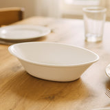 Plastic Marin Serving Bowl – Elegant Oval Deep Bowl (1 Pc / White)