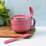 Apex Premium 700 ML Multipurpose Noodle Bowl with Handle, Lid and Fork