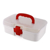 3-Compartment First Aid Box – Portable Medicine Storage with Tray & Clear Lid
