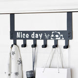 Heavy-Duty Carbon Steel Over Door Hook Rack for Towels & Coats (1 Pc, 6 Hooks)