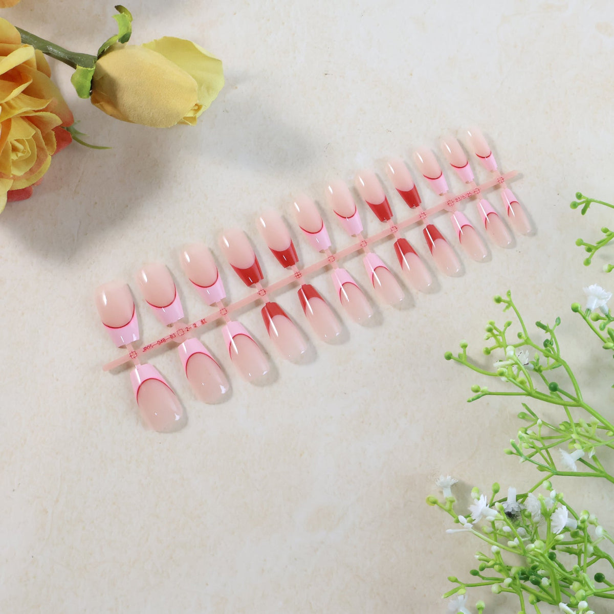 Elegant Nude Glossy Artificial Nail Tips fake nails (24 Pc Set)