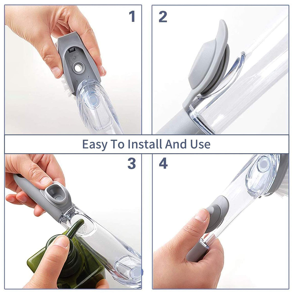 Dish Cleaning Brush with Built-in Liquid Soap Dispenser (1 Pc)