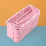 Eco-Friendly 3-Layer Stackable Lunch Box Set with Cutlery