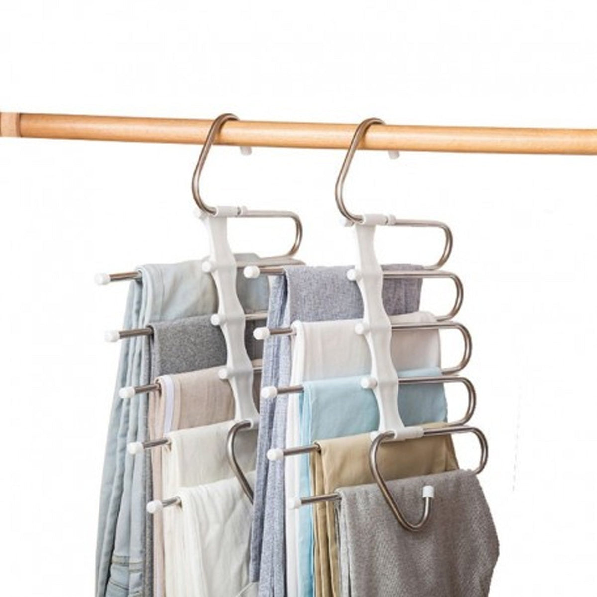 5 in 1 Stainless Steel Foldable Hangers for Clothes Hanging