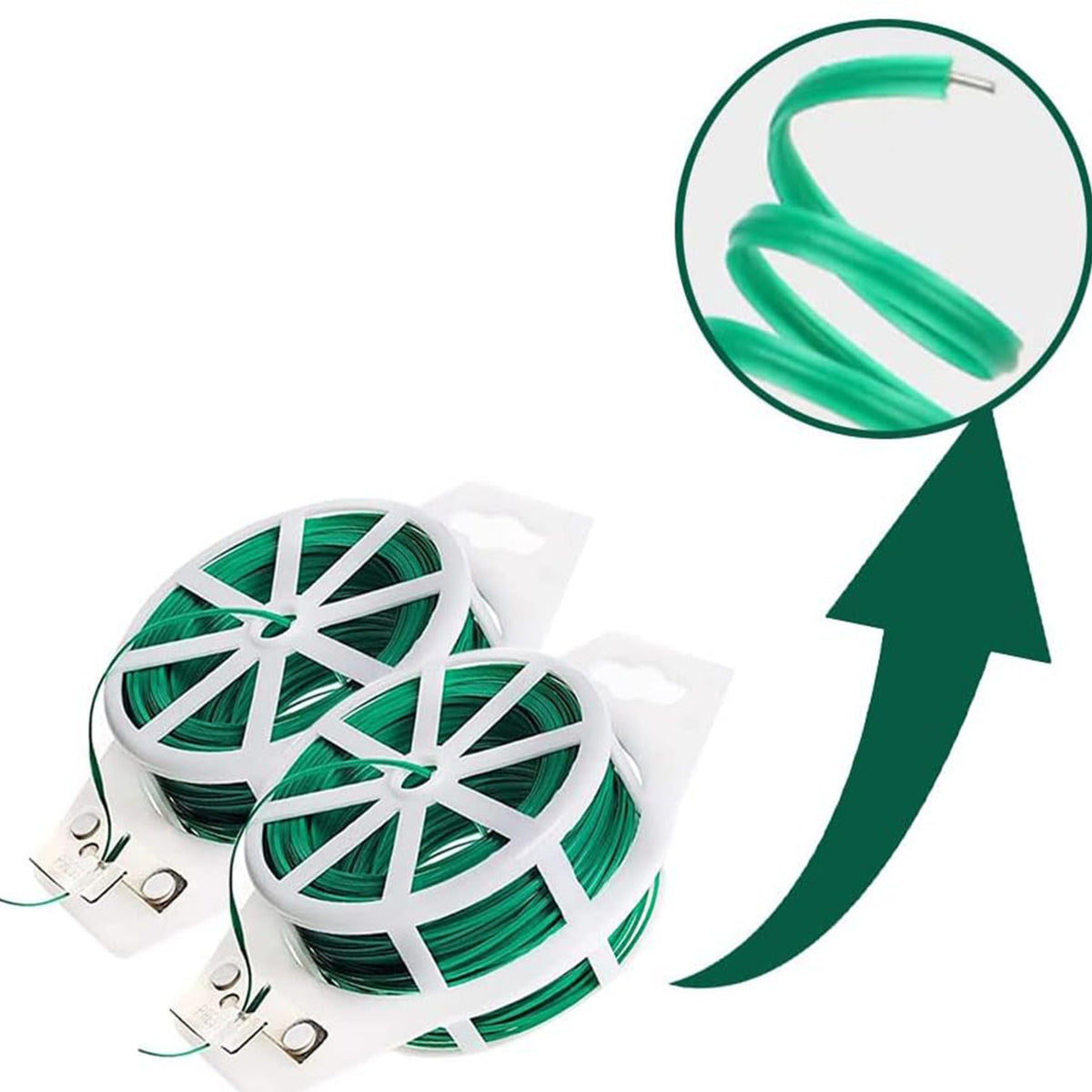 Garden Wire, Sturdy Plant Ties for Support, Garden Ties with Cutter (50 Mtr)