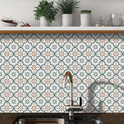 Peel & Stick 8×8 Inch Floor Tiles for Kitchen & Bathroom (10 Pc Set)
