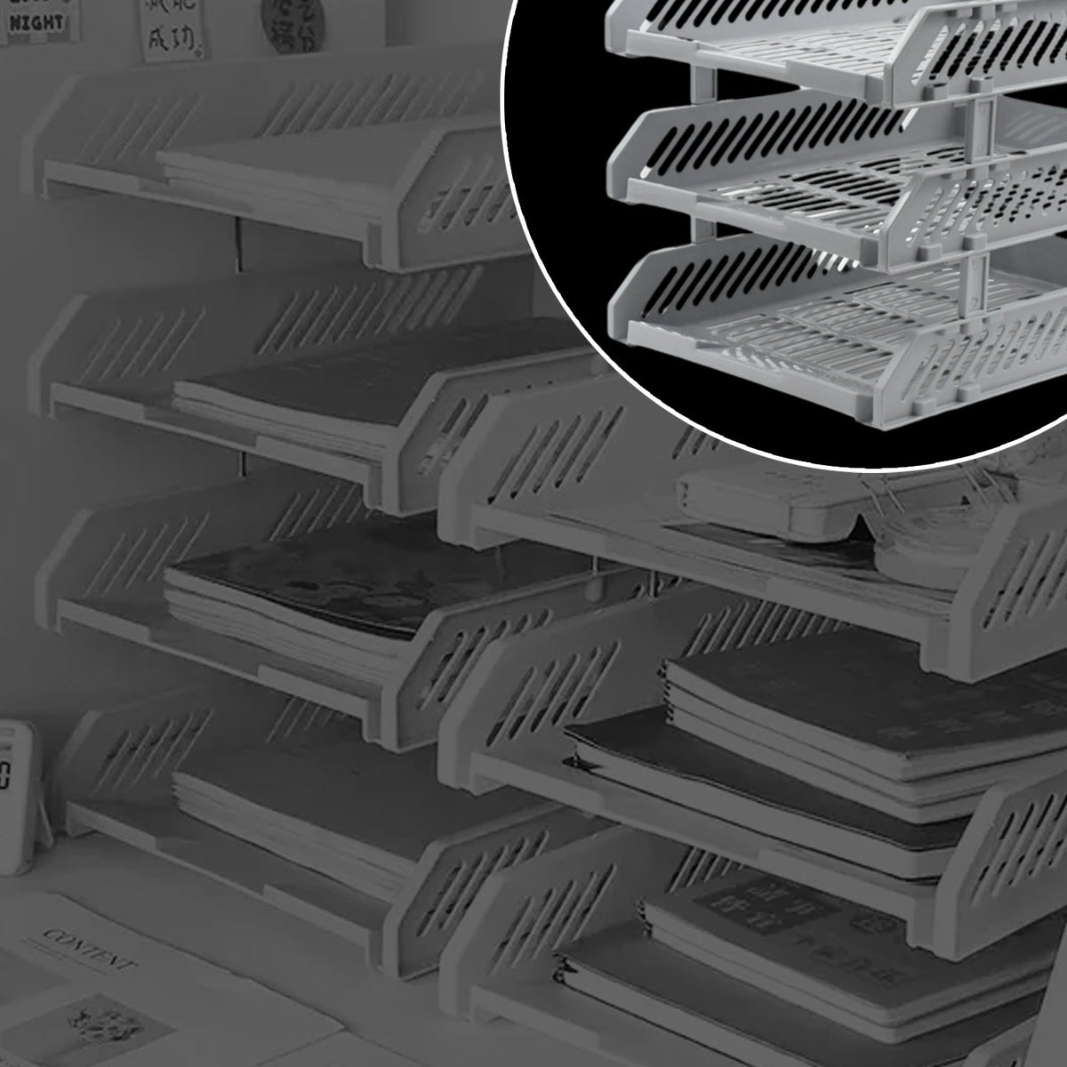 Multifunctional File Rack Drawers: Desktop Storage for Office Supplies (4/3 Layers)