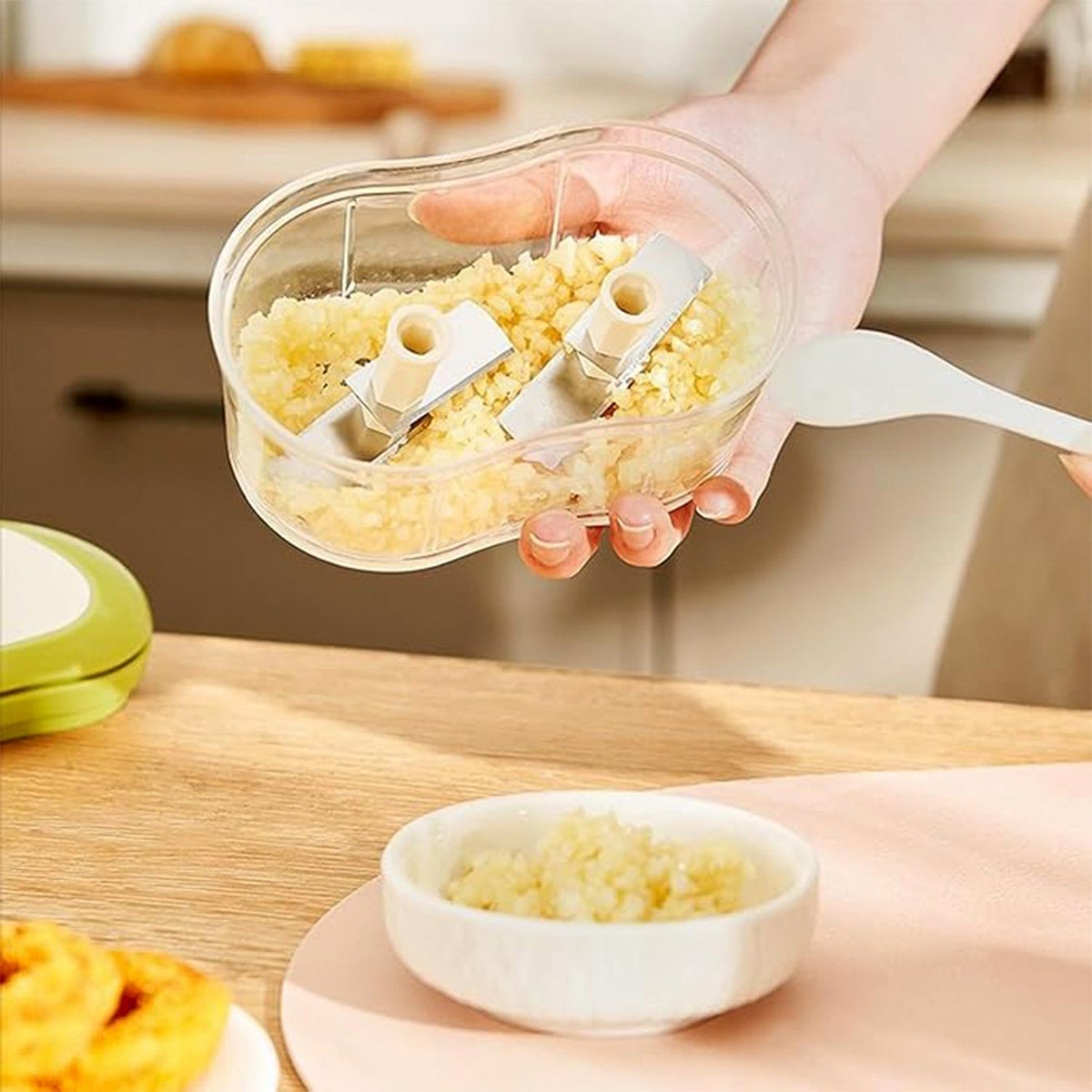 Manual Hand Push Garlic Cutter & Vegetable Chopper (1 pc)