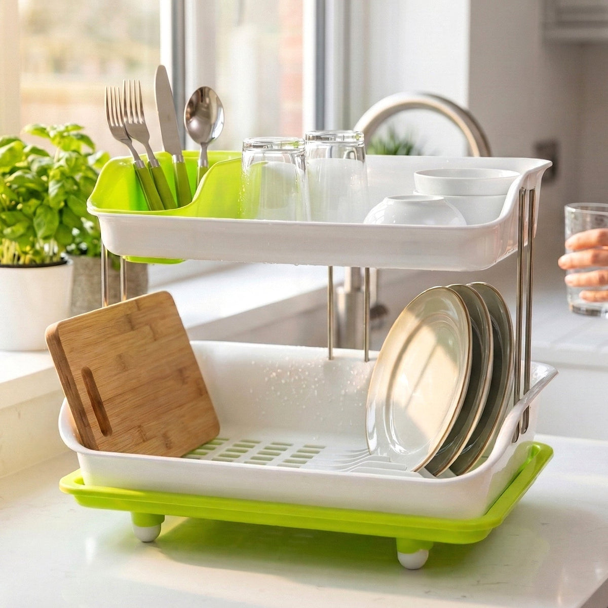 multi layer dish drying rack for plates bowls