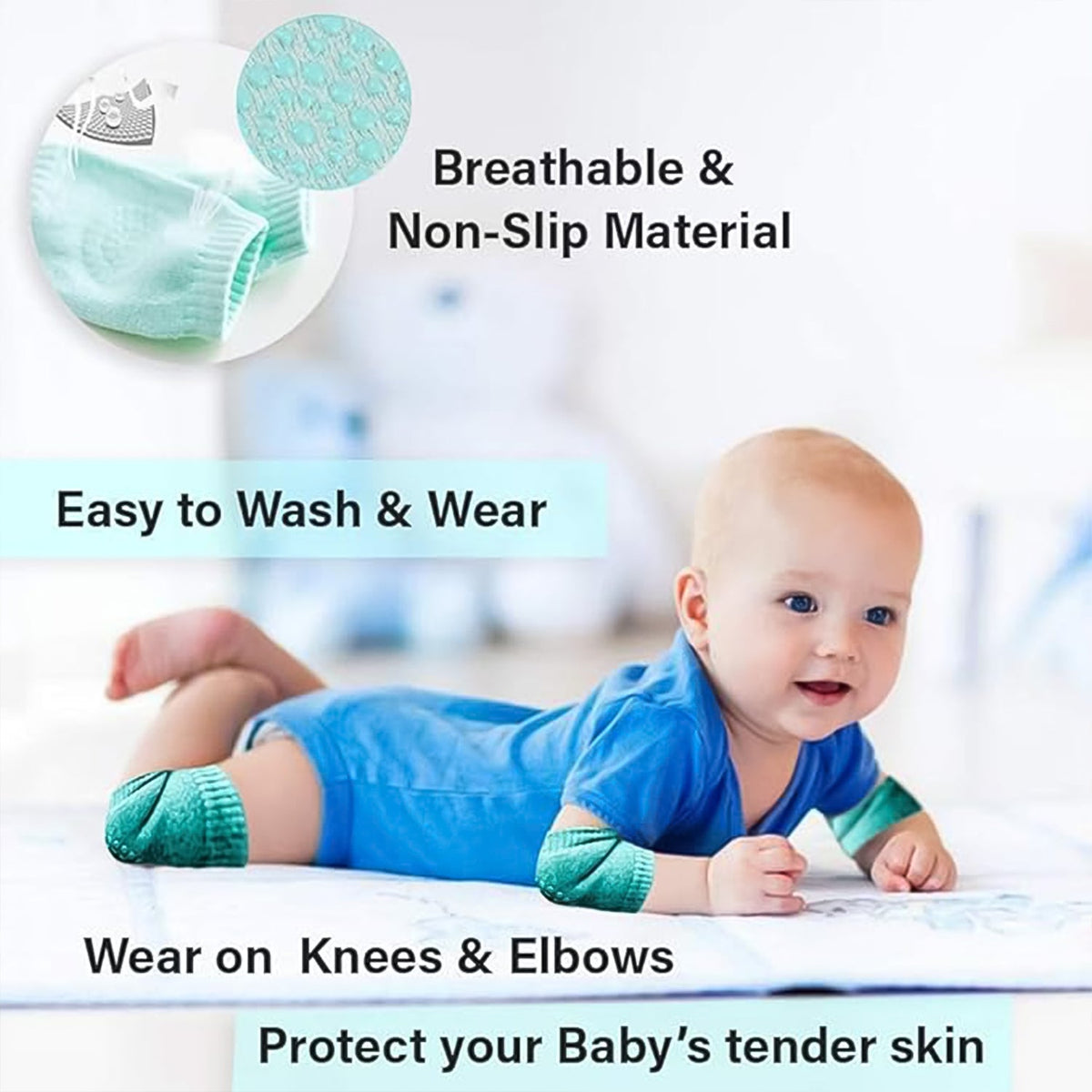 Mint Green Toddler Wool Knit Leg Warmer (Knee Guard)