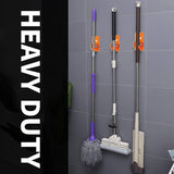 space saving wall mounted mop holder