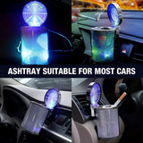 Premium Quality LED Illuminated Car Ashtray with Lid and Detachable Holder (1 Pc)