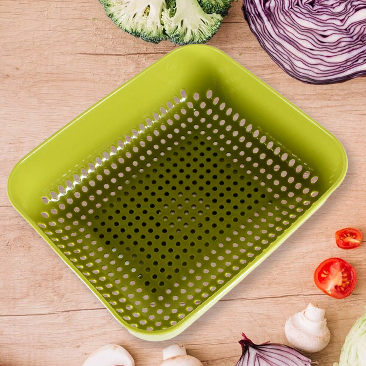 Multipurpose Small Plastic Kitchen Basket, Vegetables and Fruits Washing, (20x17 Cm)