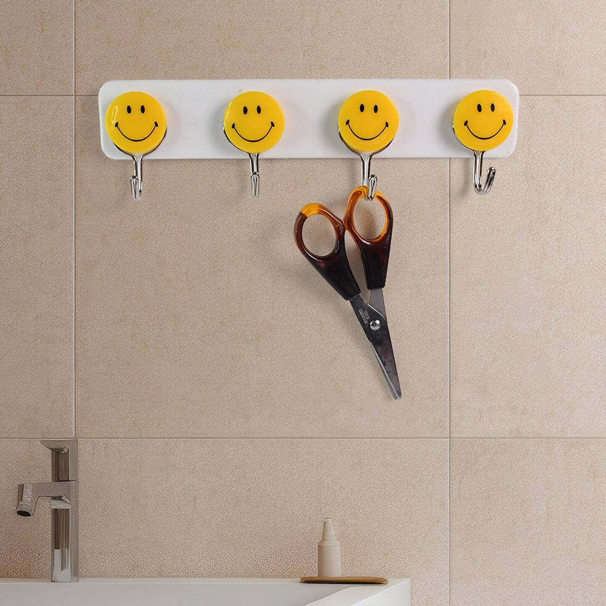 Multipurpose Self-Adhesive 4 hooks for wall Hook (1 Pc)