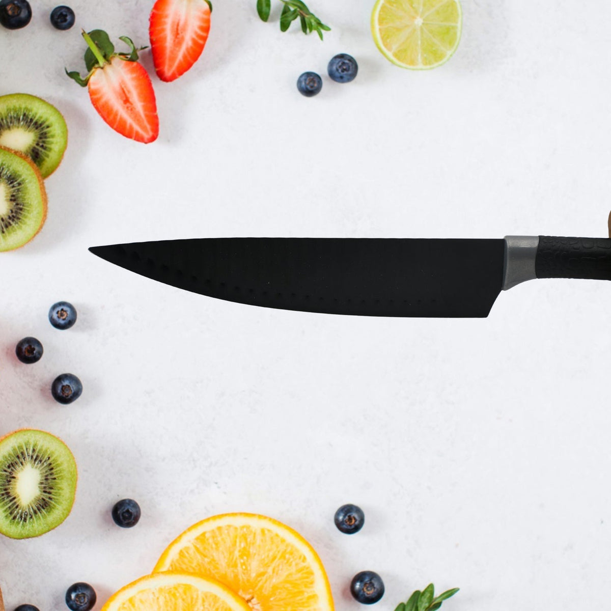 6 Pcs Professional Kitchen Knife Set with Non-Slip Handle, Peeler & Scissor