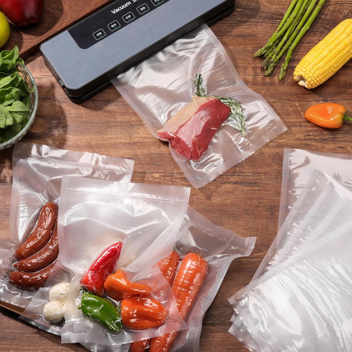Heavy-Duty Vacuum Sealer Food Bags (24×16 cm, Pack of 50)