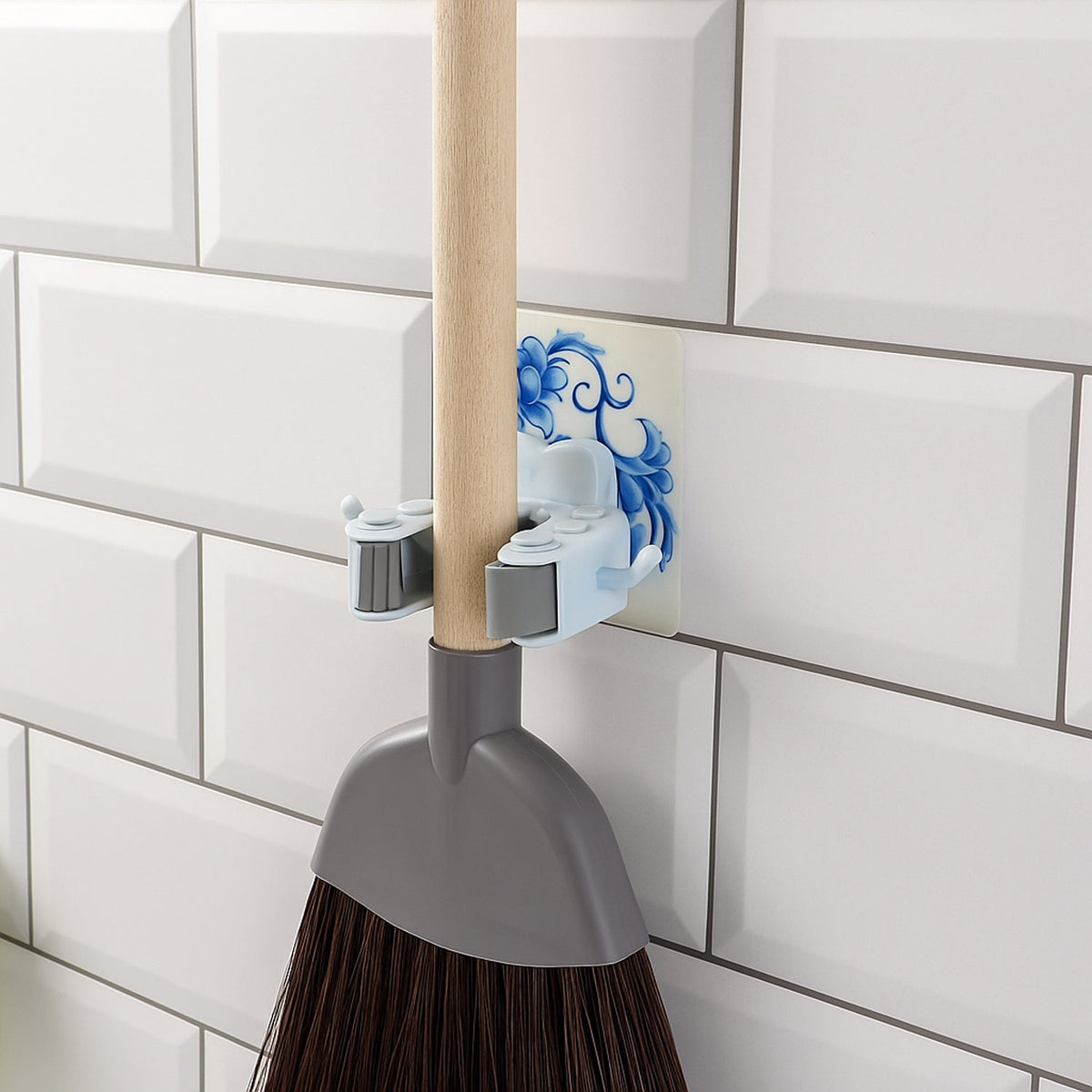 Wall Mounted Mop and Broom Holder Clip (1 Pc)