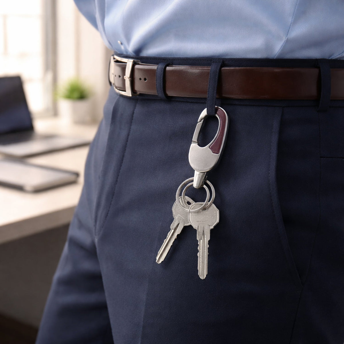 secure locking clip keychain