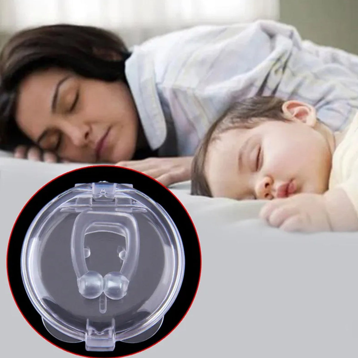 Silicone Magnetic Nose Clip Anti Snore Device for Heavy Snoring Sleeper (1 Pc)