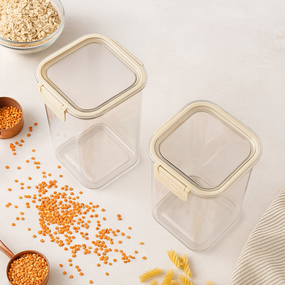 Transparent Kitchen Organizer Jar Set