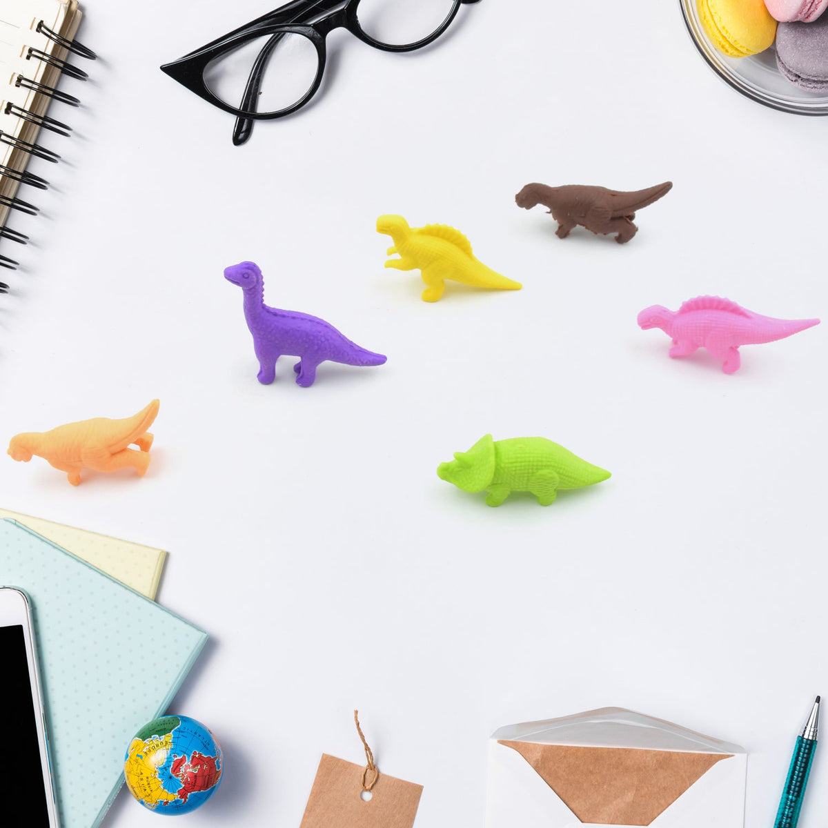 Dinosaur Shaped Erasers, 3D Puzzle Erasers (6 Pcs Set)