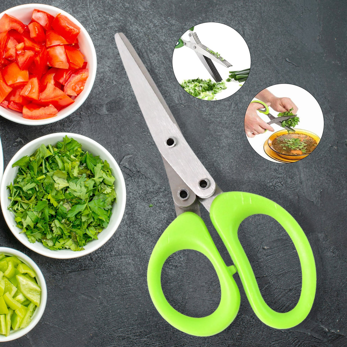 Premium 5 Blade Multipurpose Herb Scissors (1 Pc)