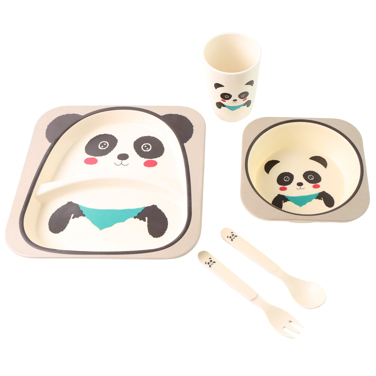 Panda Face Eco-Friendly Toddler Dinnerware Kit