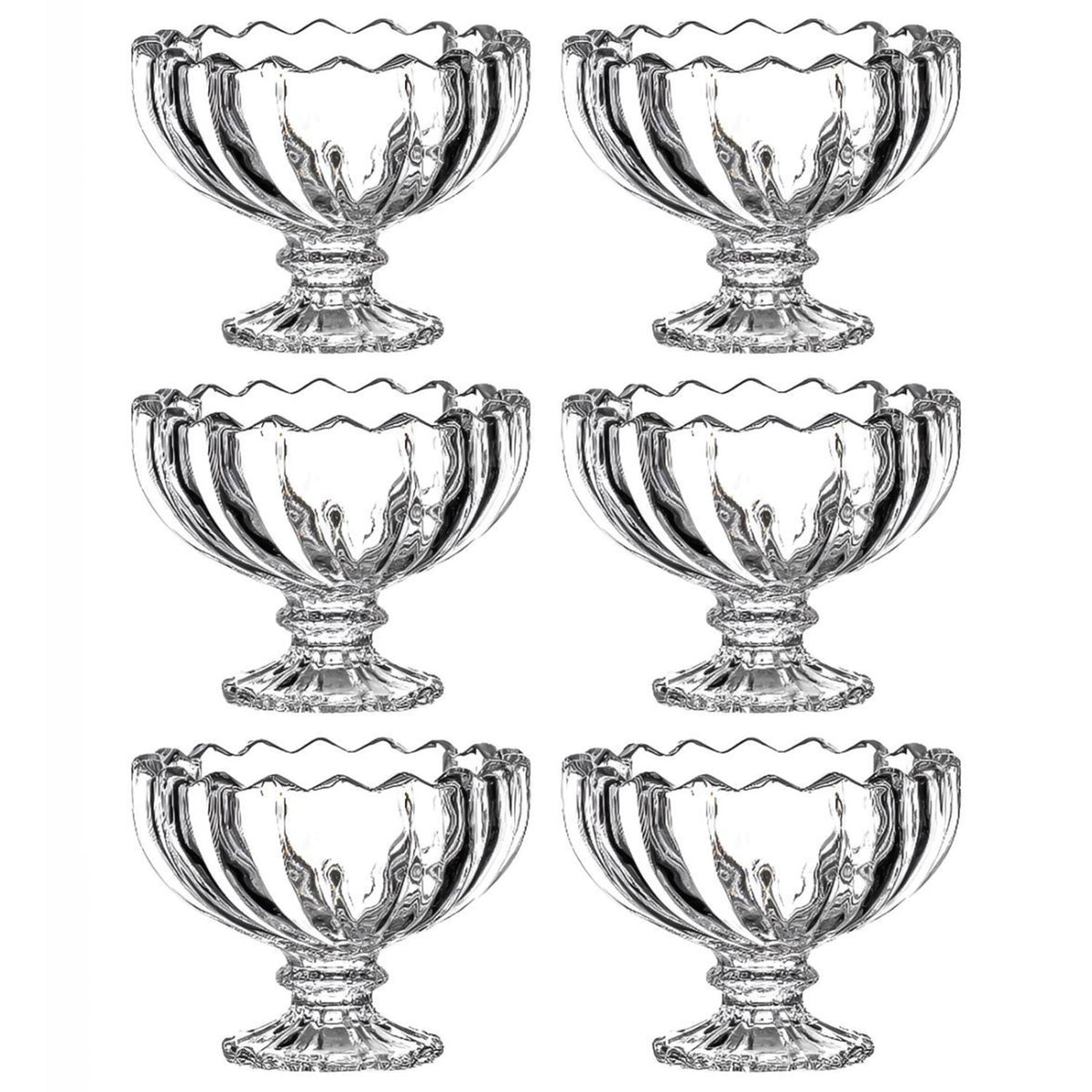 Glass Ice Cream Bowls Glass Dessert Cups for Sundae (6 pcs / 120ml)