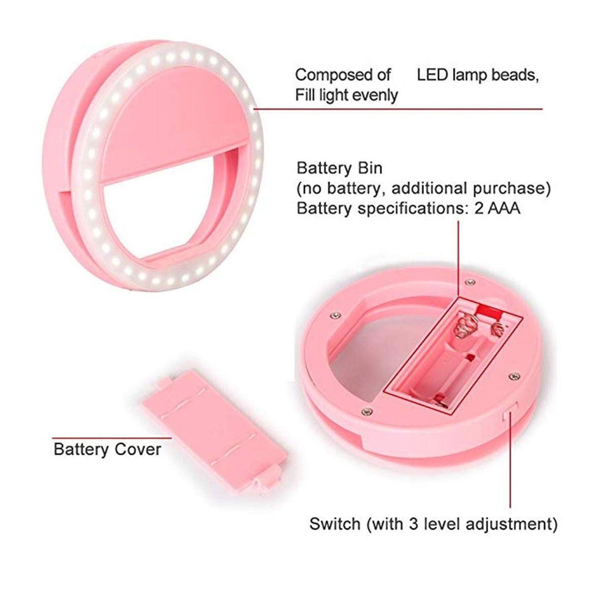 Battary Operated Selfie Ring Light
