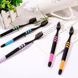 Soft Toothbrush with Plastic Round Box for Adults & Kids (Set of 10 Pcs)
