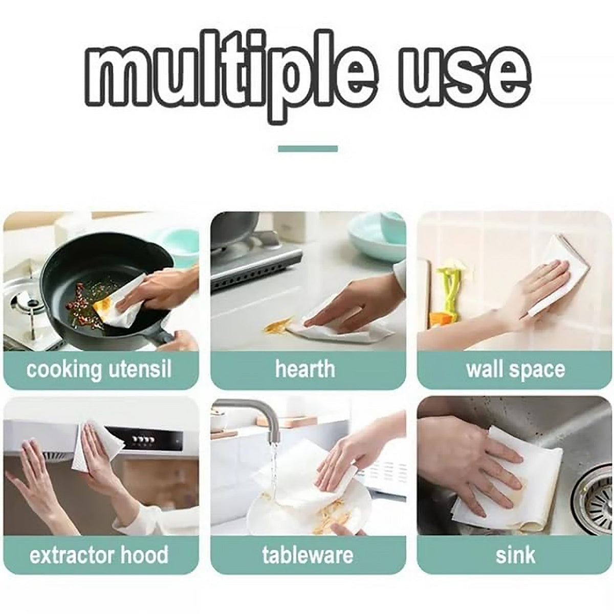 Strong Decontamination Kitchen Cleaning Wet Wipes for Grease & Glass (80 Pcs)