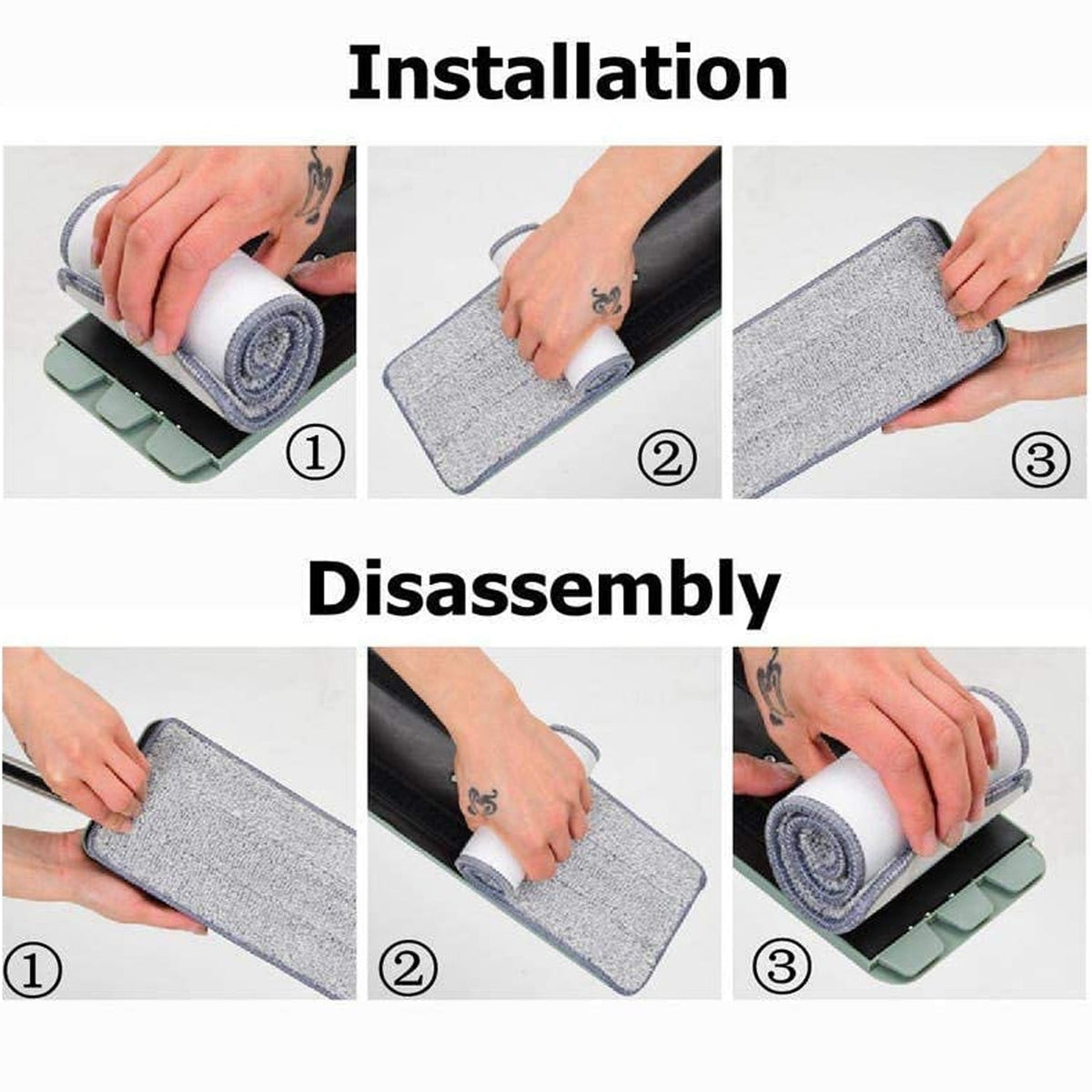 Microfiber Flat Mop Refill Pad For Dry and Wet Cleaning of All Smooth (3 Pc Set)