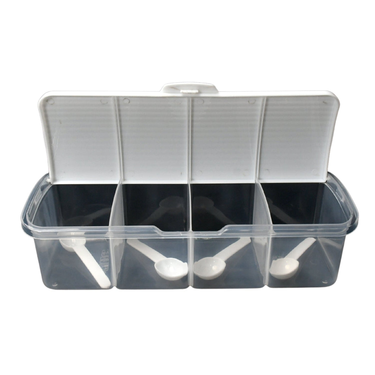 Kitchen Multipurpose Air-tight 4 Sections Storage Containers with 4 spoon (1 Pc )